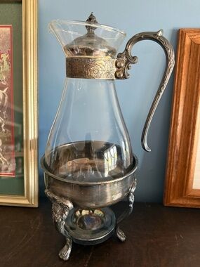 Vintage Silver Plate Coffee Carafe Warmer Server Ralph Lauren Style Decor